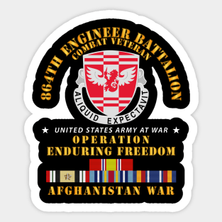 864th Eng Bn - Enduring Freedom Veteran w AFGHAN SVC Sticker